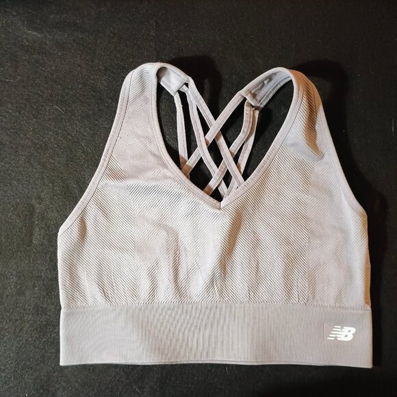 EUC: New Balance Gray Seamless Ribbed Sports Bra, Size XXL - Picture 1 of 3